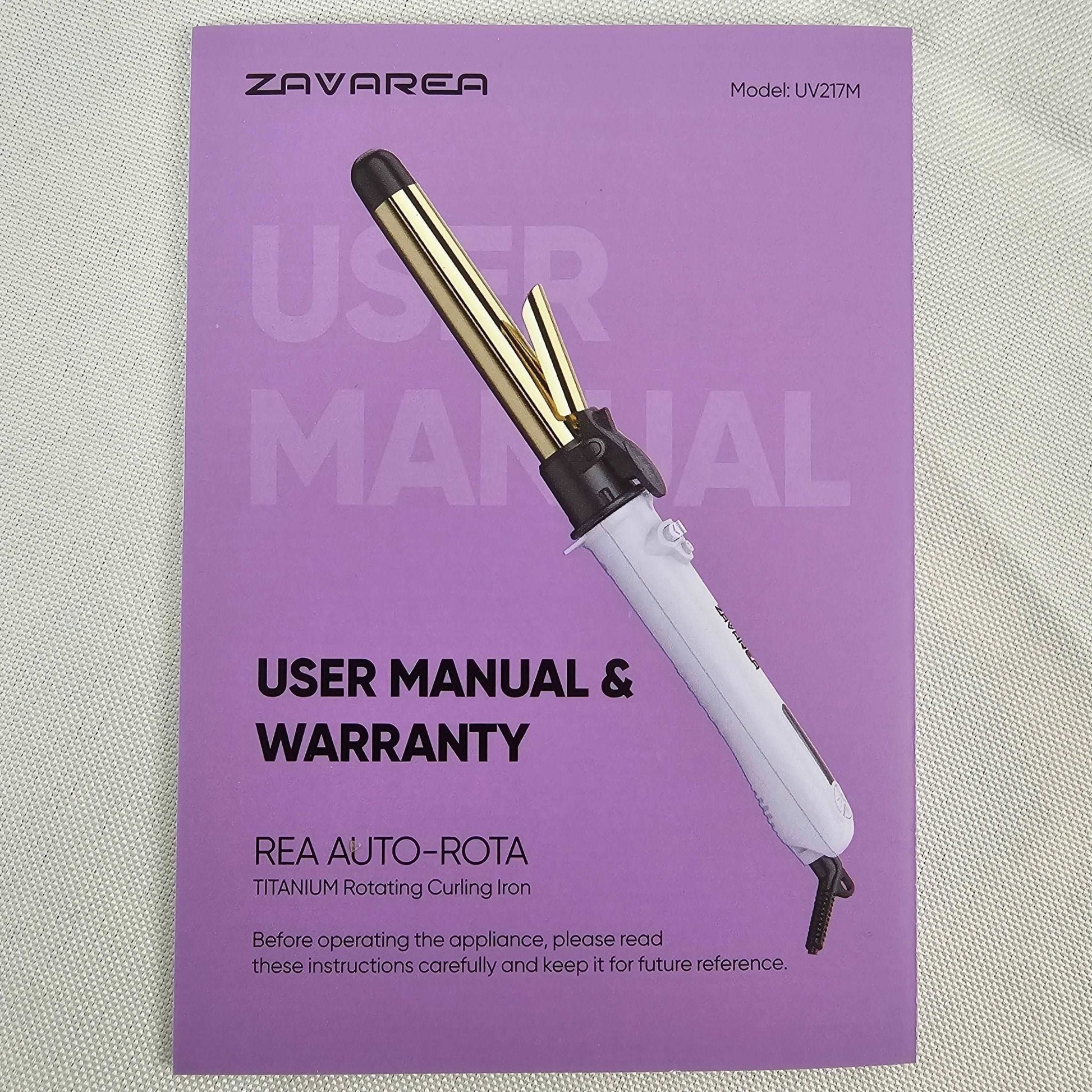 1 Inch Titanium Automatic Rotating Curling Iron Zavarea REA Auto-Rota UV217M - DQ Distribution