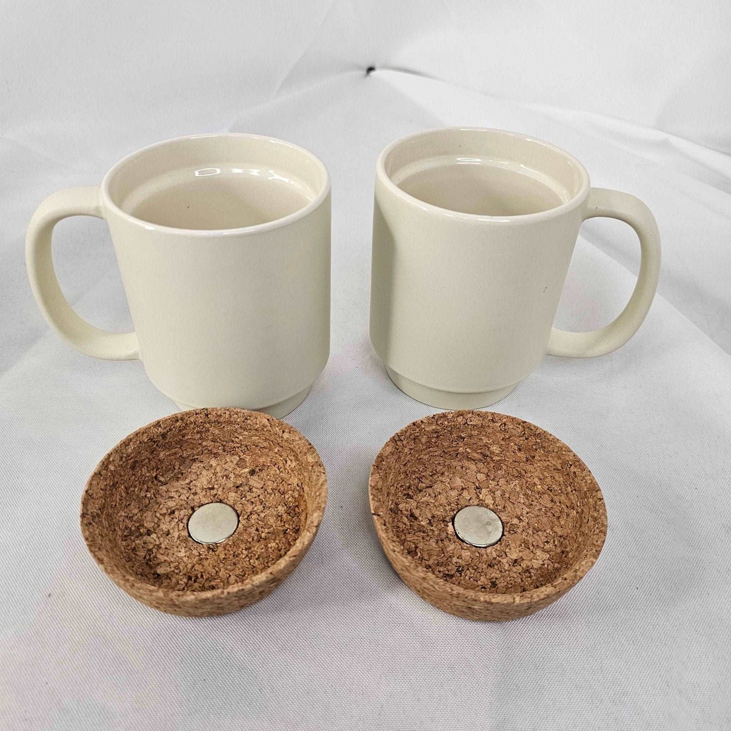 15 OZ Set of 2 Ceramic Mug with Cork Bottom Dowan - DQ Distribution