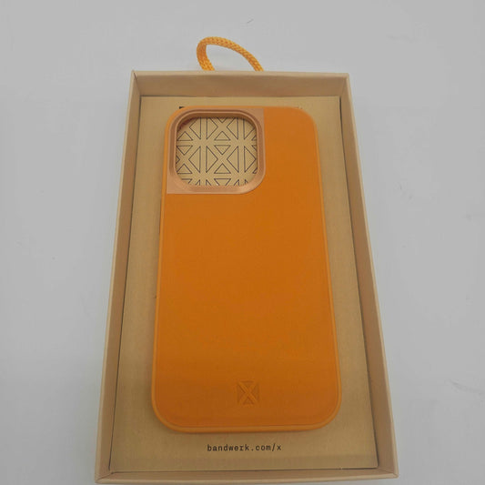 Leather Case for Iphone 15 Pro Orange Pop BandWerk - DQ Distribution