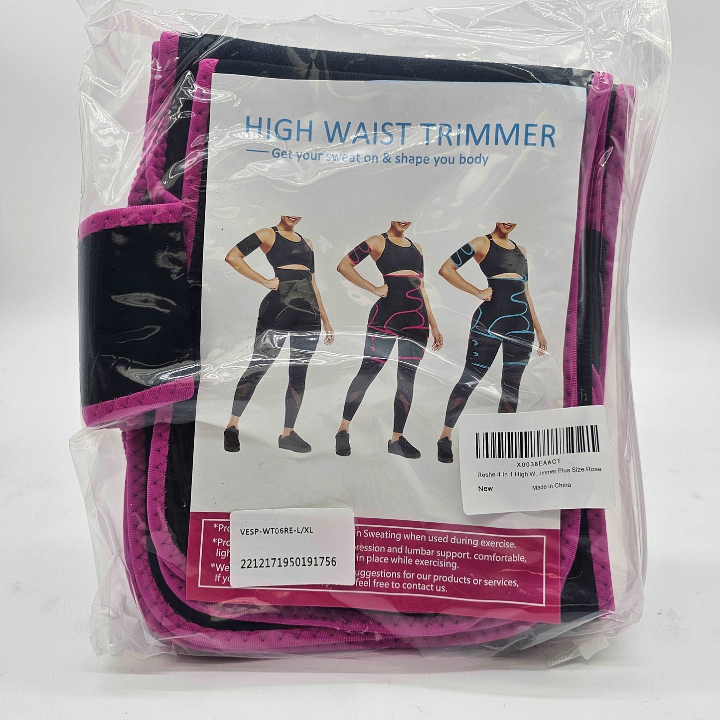 #4-in-1 Waist Arm and Thigh Trimmer Rose L-XL Reshe - DQ Distribution