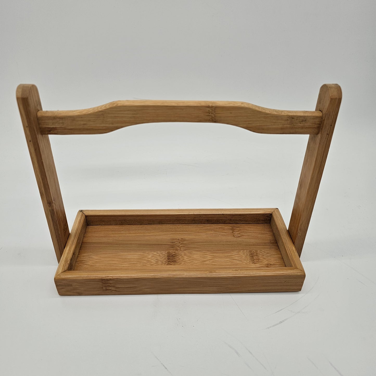 Bamboo Wooden Caddy Organizer with Handle - Kitchen Bathroom Storage Tray