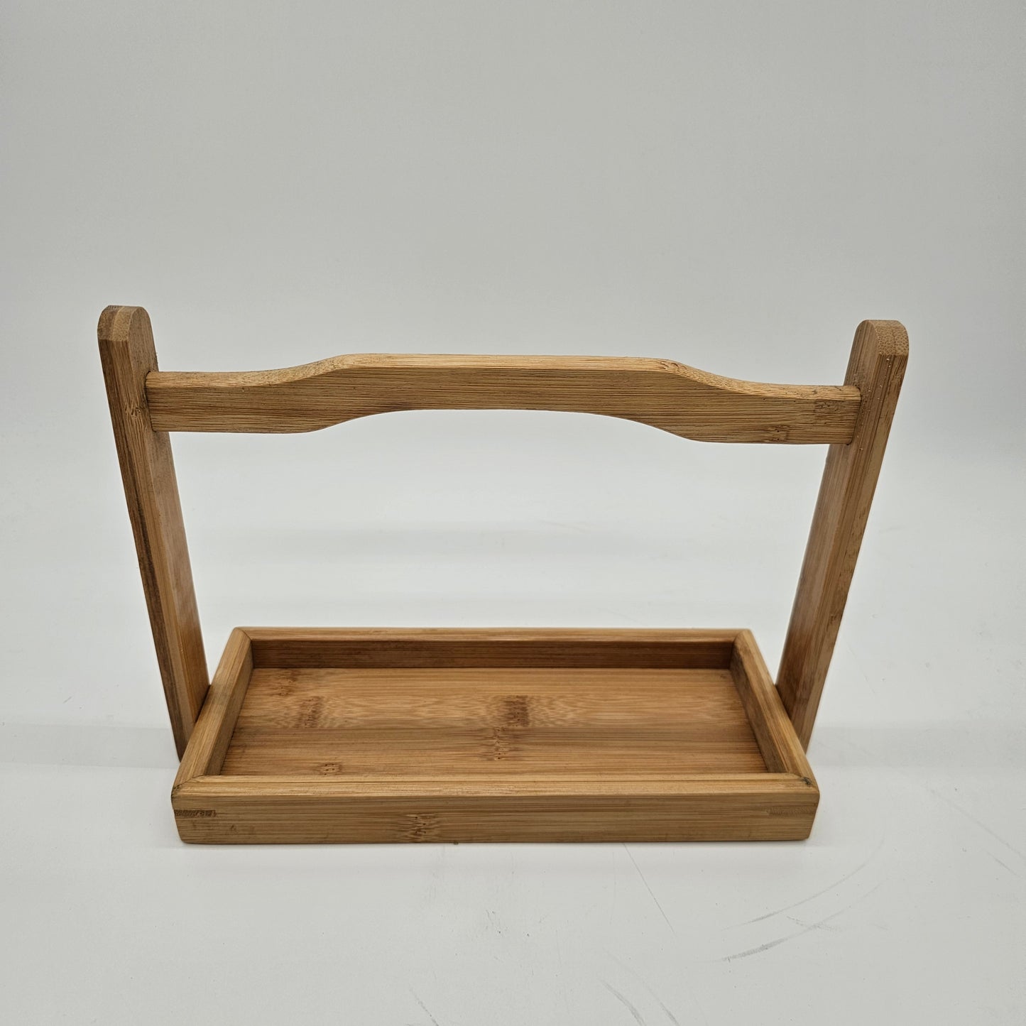 Bamboo Wooden Caddy Organizer with Handle - Kitchen Bathroom Storage Tray