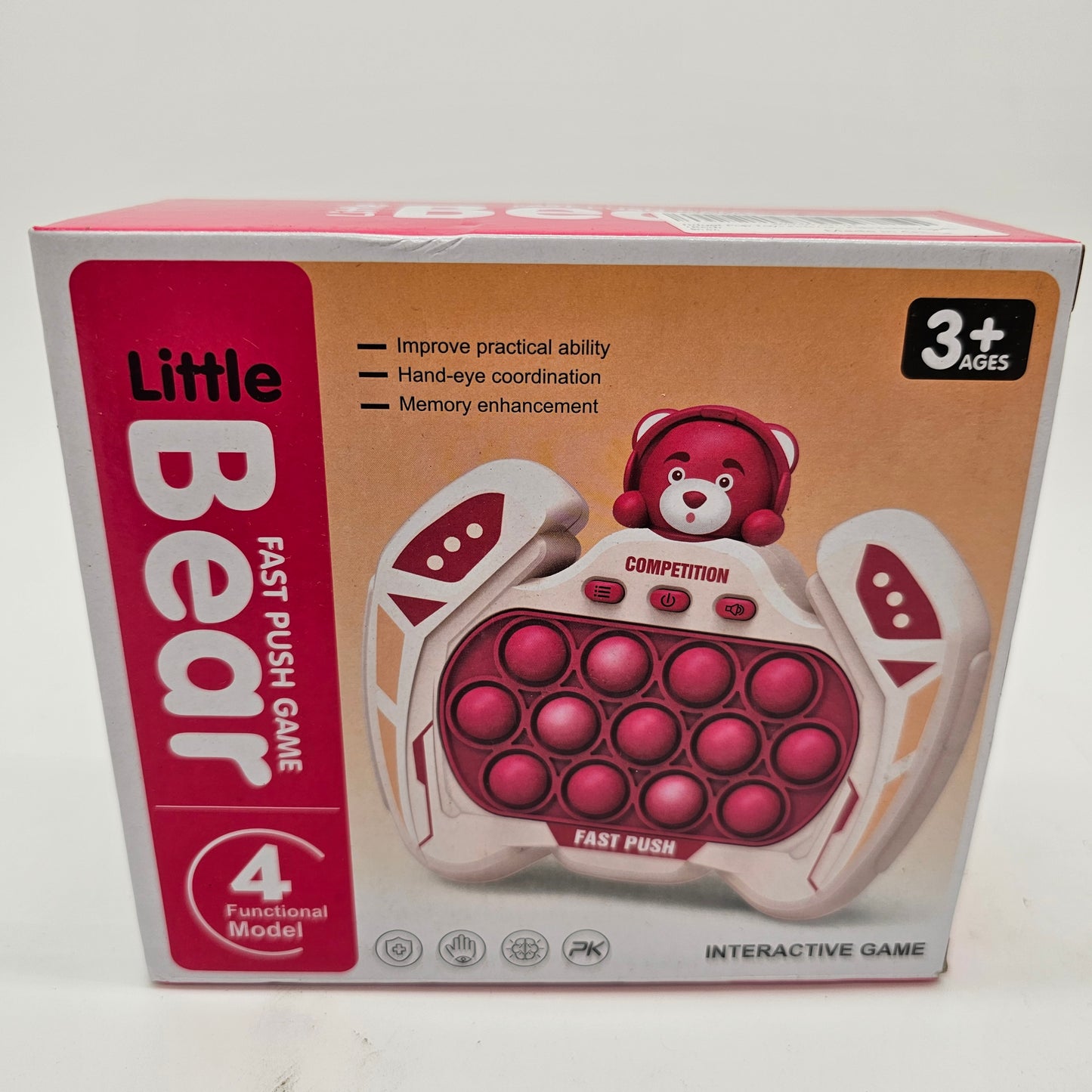 Little Bear Fast Push Game Red Fidget Pop Toys