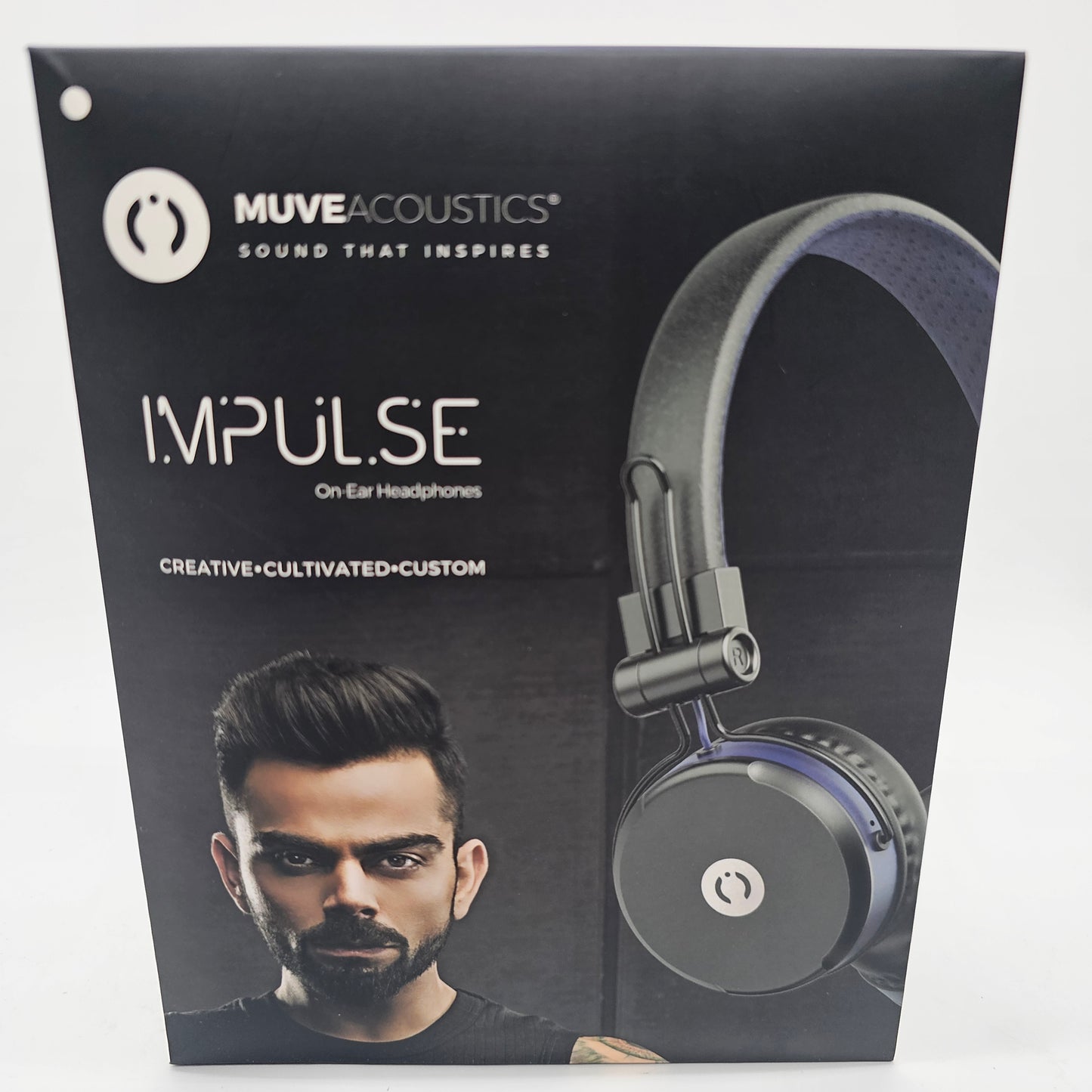 MuveAcoustics Impulse Blue Wired Over-Ear Headphones - 3.5mm Studio Headset with Bass, Perfect for Podcast, TV, PC, Gym & Recording