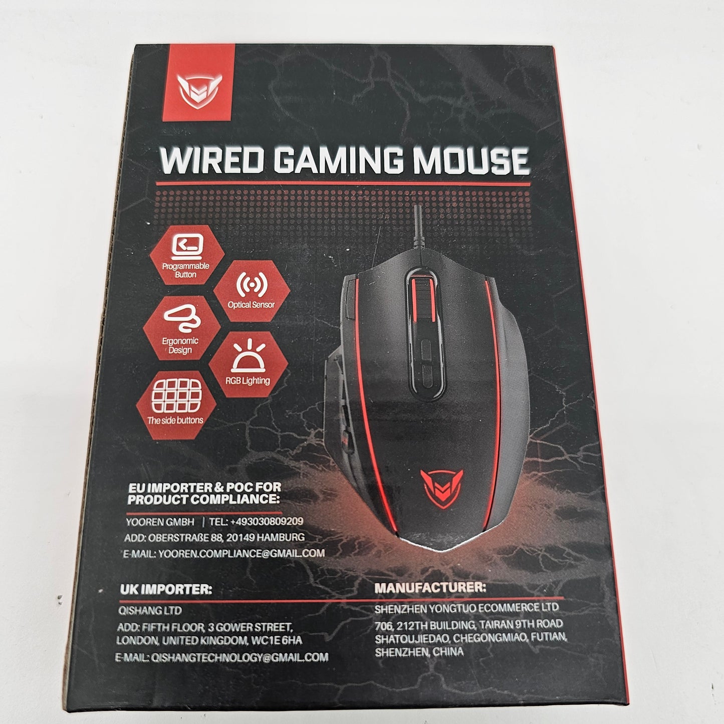 Pictek PC306A Wired Gaming Mouse - 16,000 DPI, RGB Lighting, Programmable Buttons, Ergonomic Design