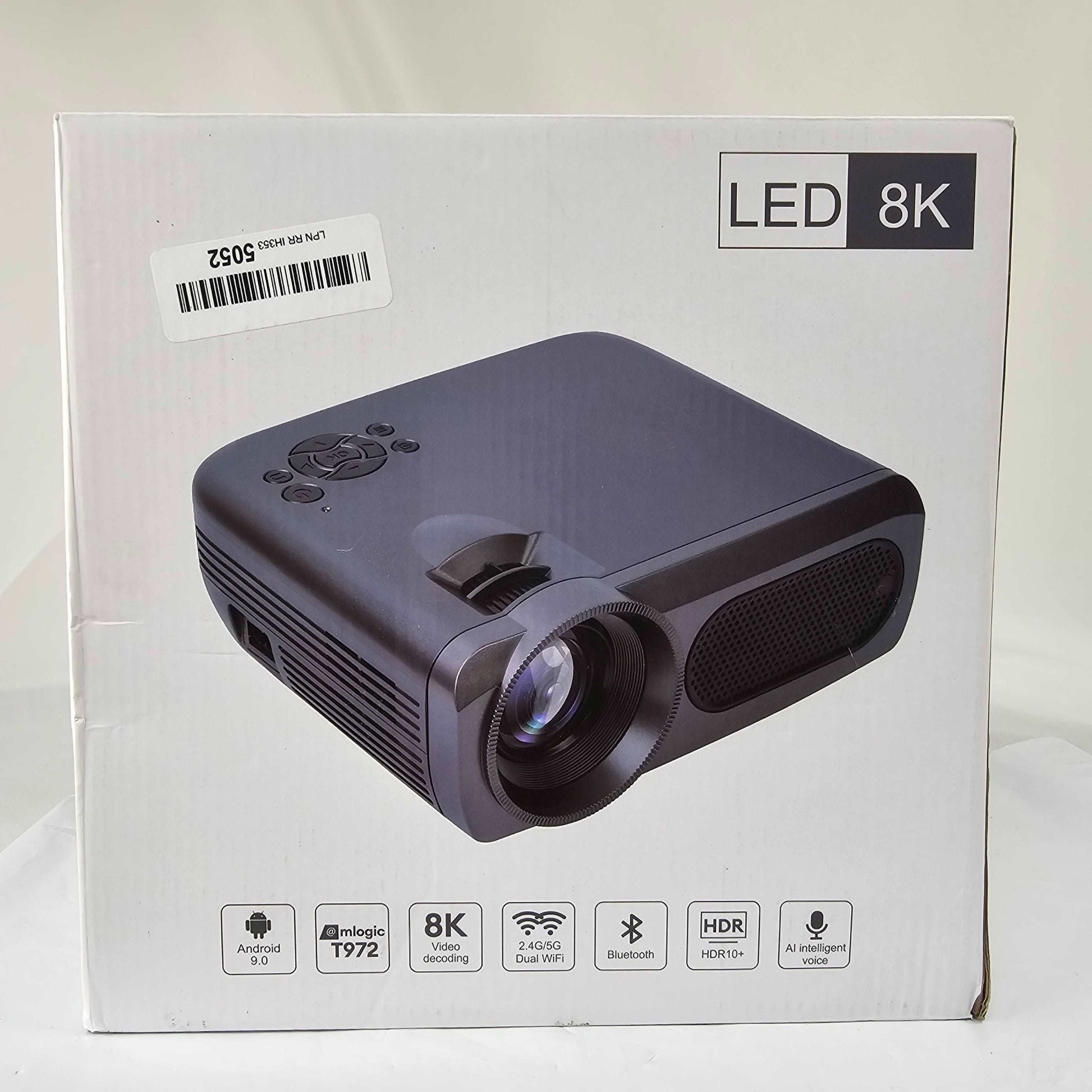 Outdoor LED 8K Movie Projector Bundle - Android 9.0, Dual WiFi, HDR10+, AI Voice Control - DQ Distribution