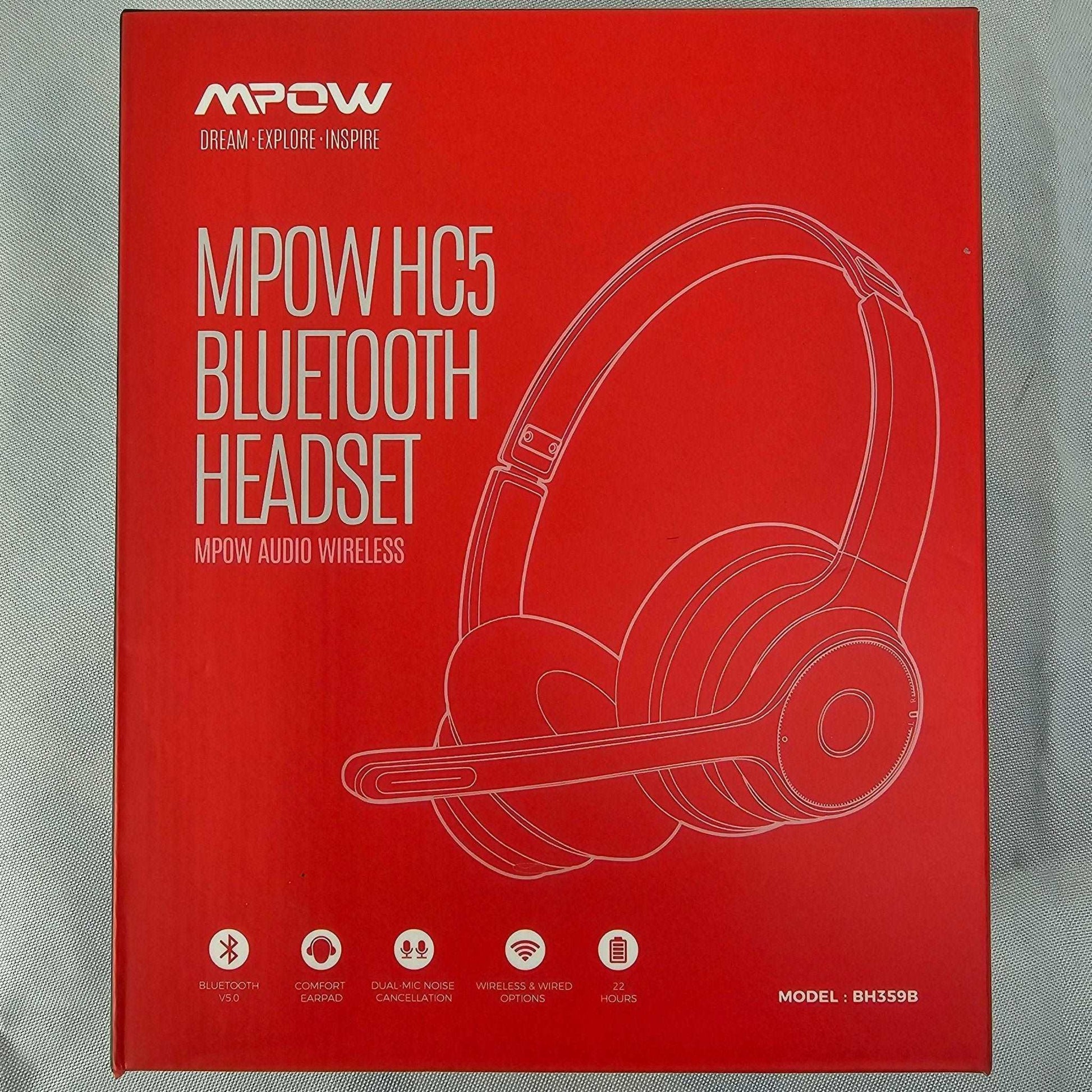 Bluetooth Headset - Dual-Mic Noise Cancellation, Wireless & Wired, 22-Hour Playtime - DQ Distribution
