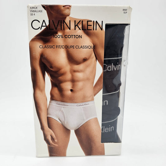 Calvin Klein Men's 100% Cotton Classics Brief Black, 4 Pack - DQ Distribution