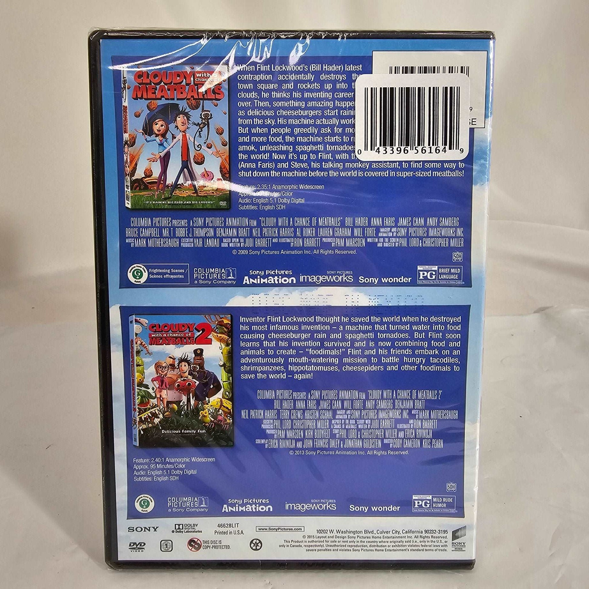 Cloudy With A Chance of  Meatballs 1 and 2 DVD - DQ Distribution