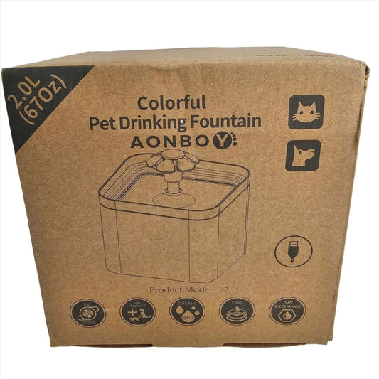 Colorful Pet Drinking Fountain, 2.0L Capacity, Silent, Vet Approved, For Cats and Dogs Cyan - DQ Distribution