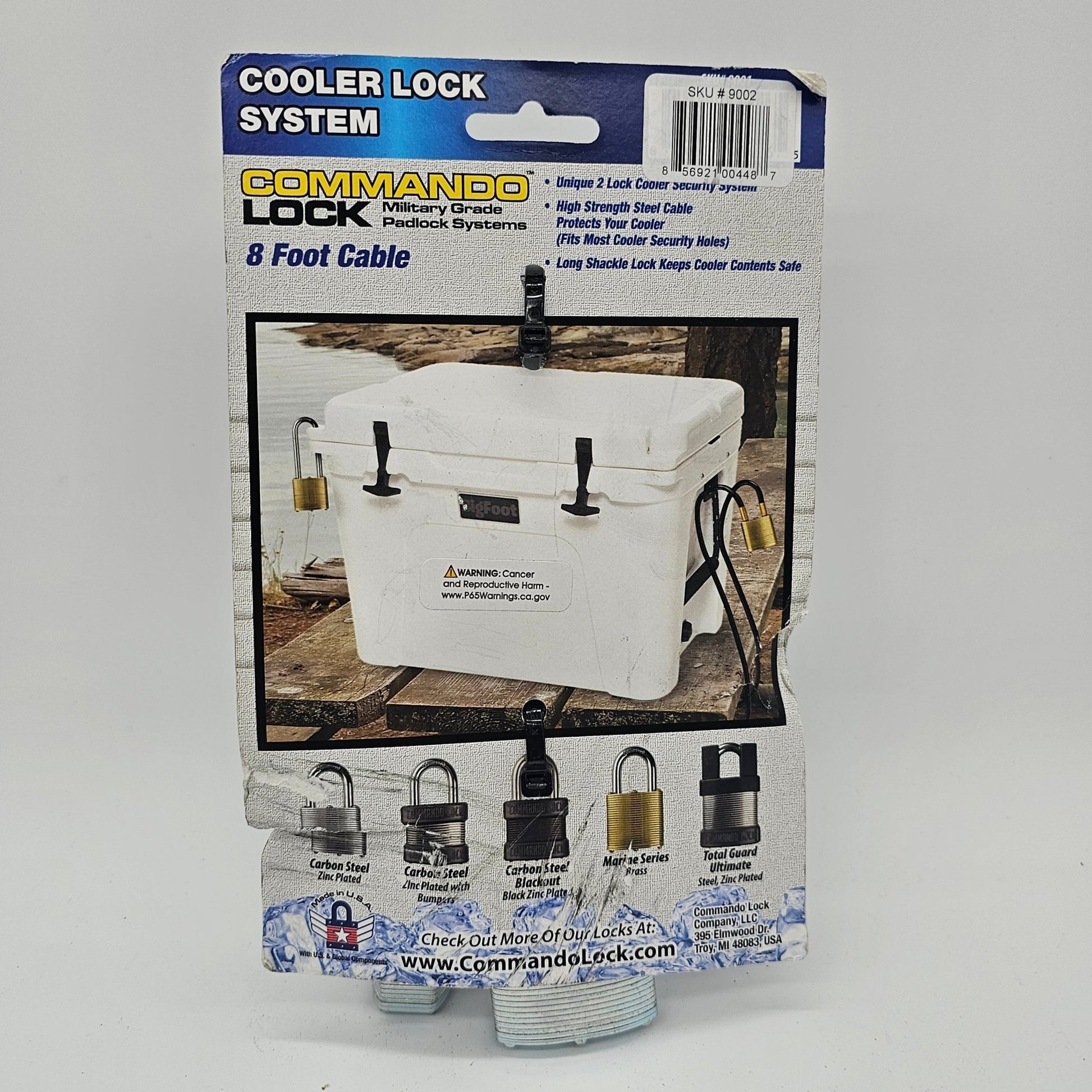 Cooler Steel Cable Lock  8ft. Commando Lock - DQ Distribution