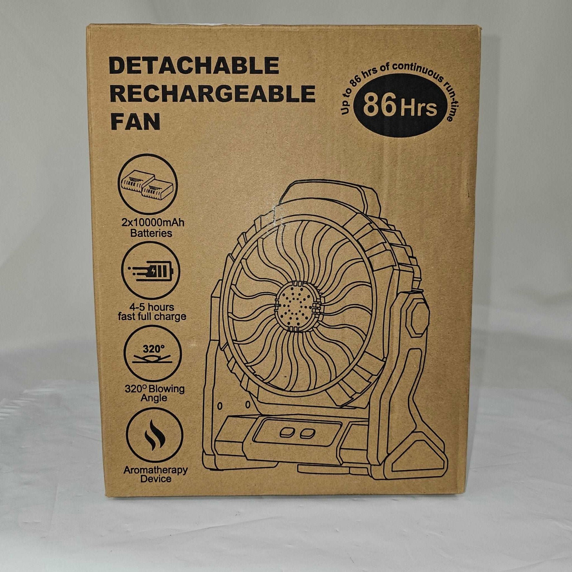 Detachable Rechargable Fan DFT15-1LW - DQ Distribution