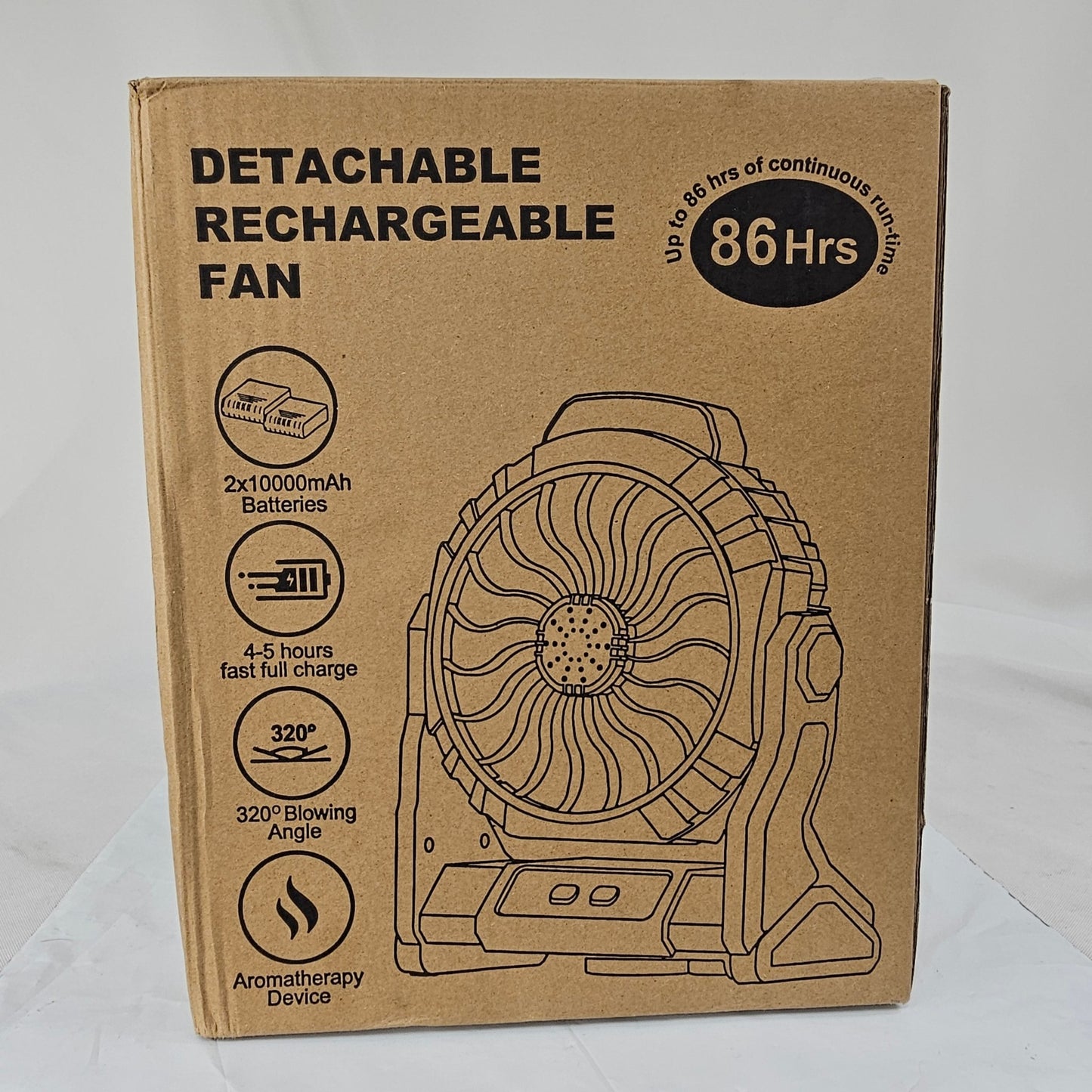 Detachable Rechargable Fan DFT15-1LW - DQ Distribution