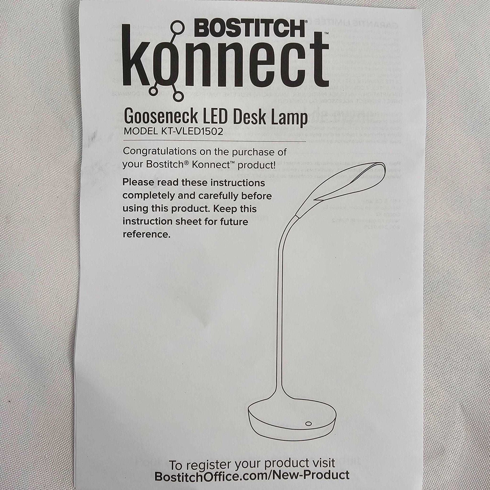 Gooseneck LED Desk Lamp konnect BOSTITCH KT-VLED1502-GRAY - DQ Distribution