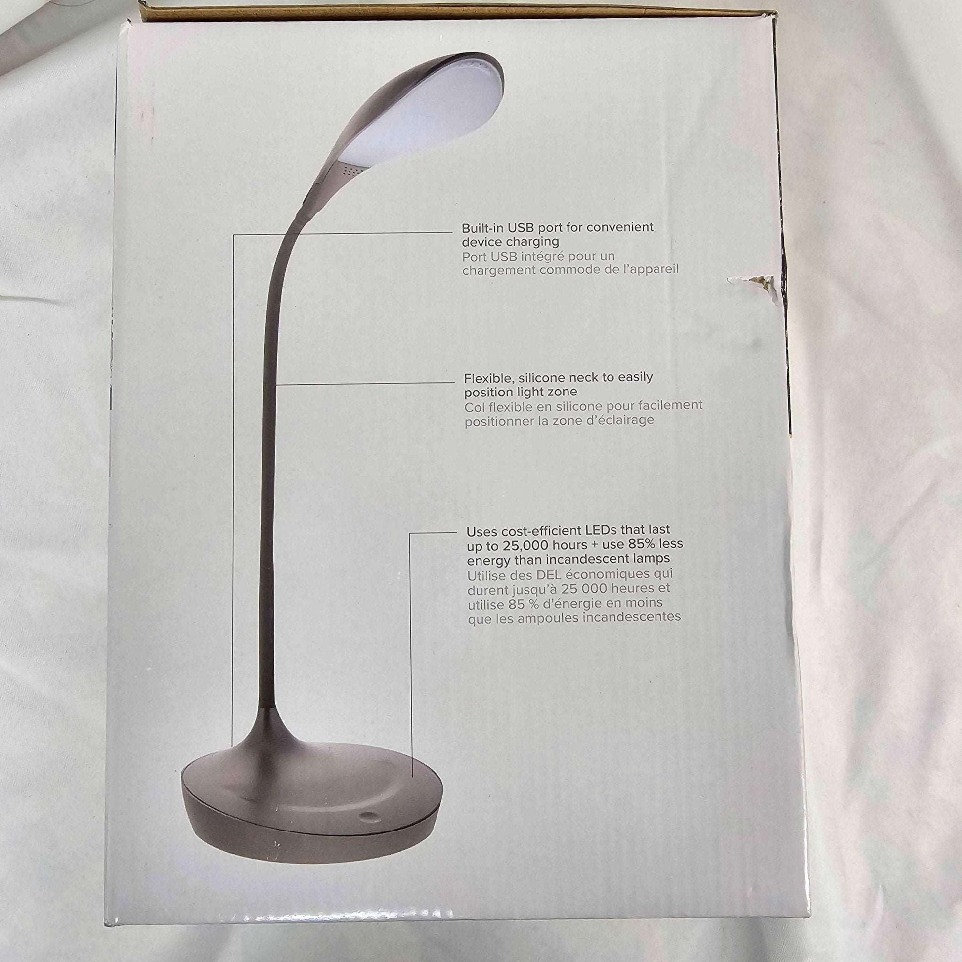 Gooseneck LED Desk Lamp konnect BOSTITCH KT-VLED1502-GRAY - DQ Distribution