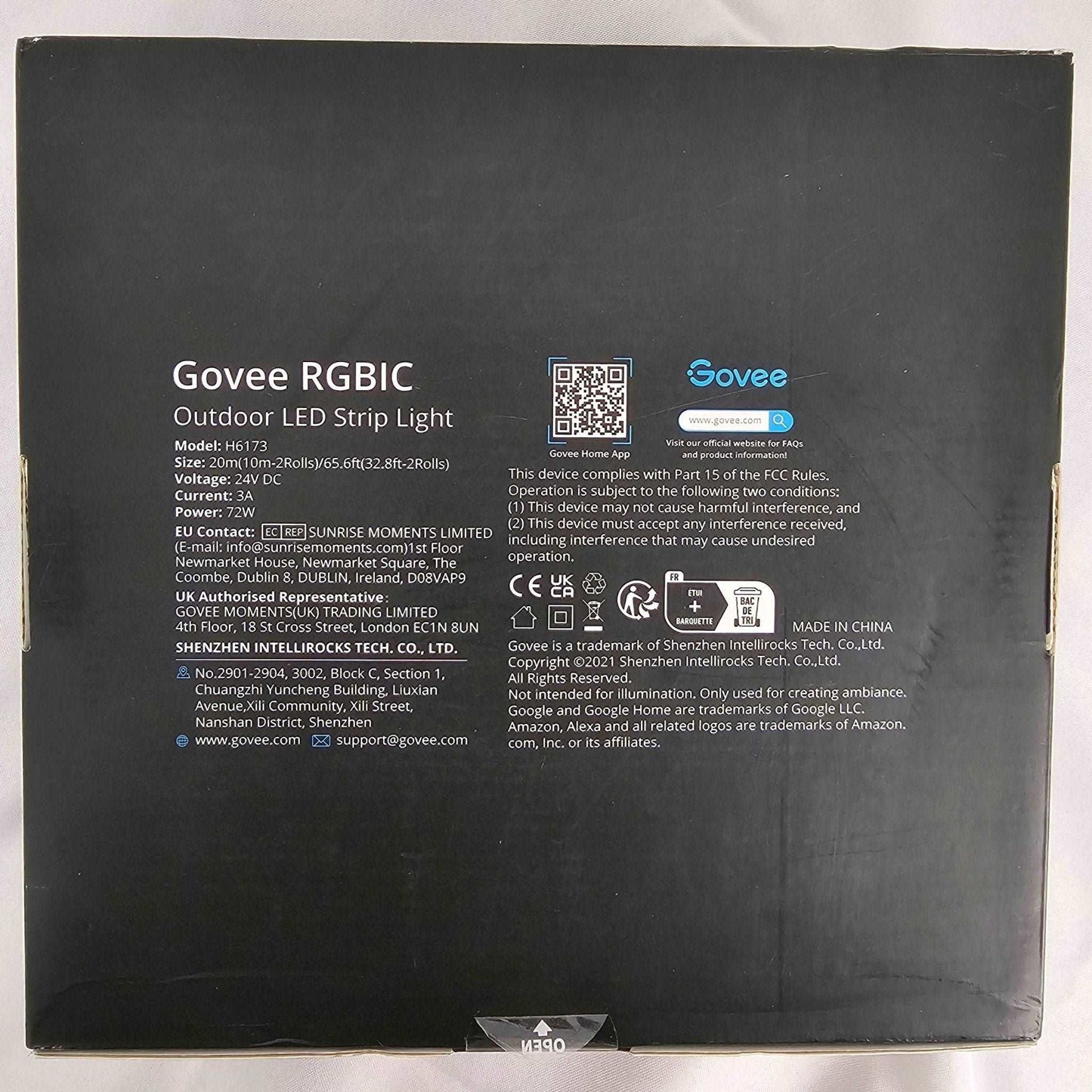 Govee RGBIC Outdoor LED Strip Light 65.6ft (2x32.8) H6173 - DQ Distribution