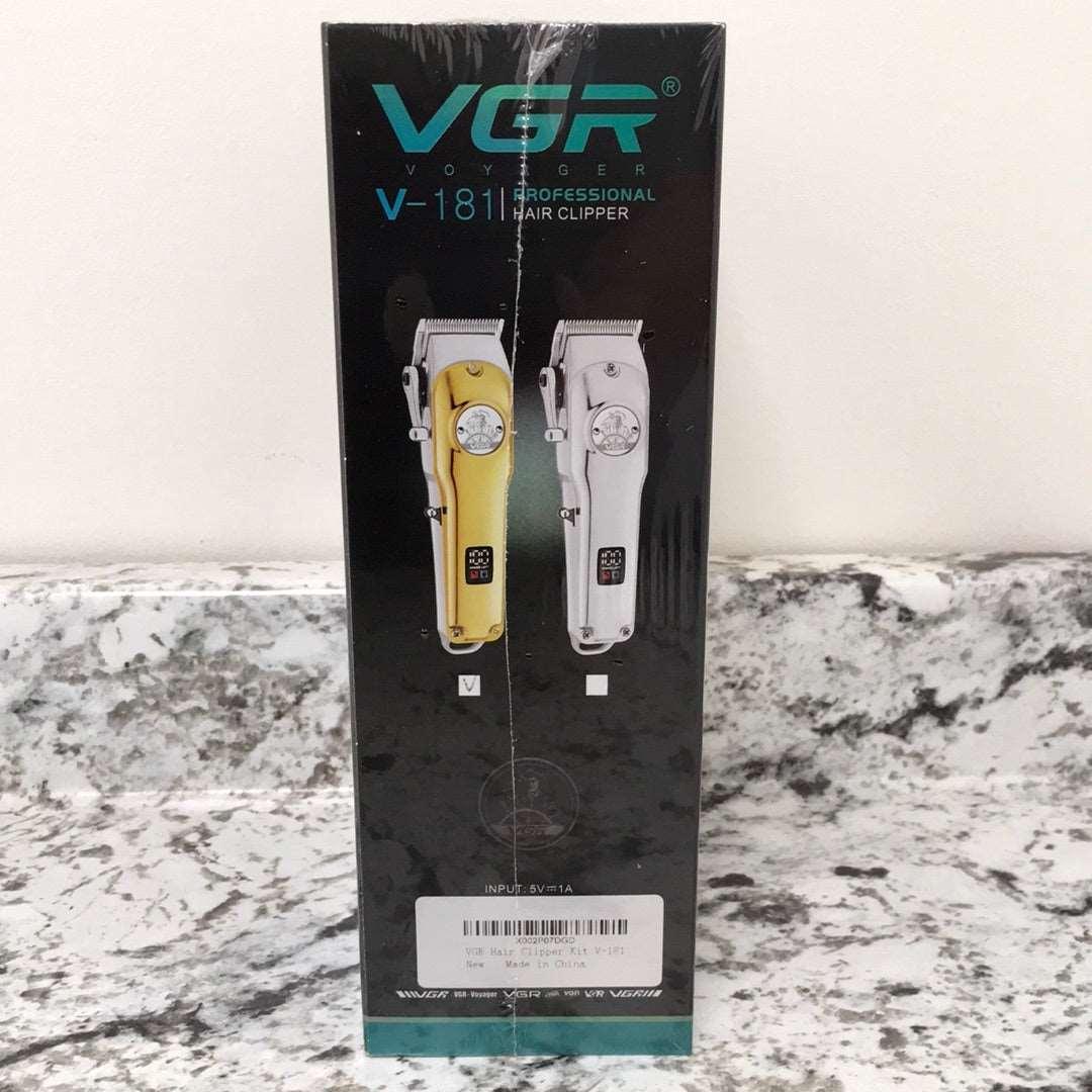 VGR V-181 Professional Hair Clippers - Gold, Metal Housing, 2200mAh Battery, USB Charging - DQ Distribution