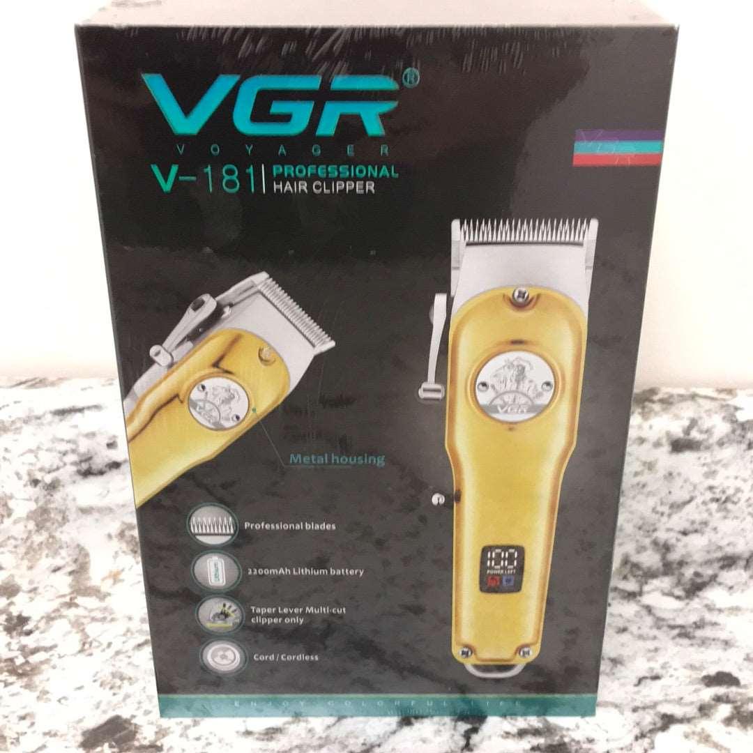 VGR V-181 Professional Hair Clippers - Gold, Metal Housing, 2200mAh Battery, USB Charging - DQ Distribution