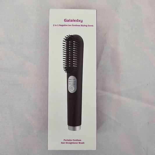 Hair Straightening Brush 2 in 1 Negative Ion Cordless Styling Comb Galaledxy GT2218 - DQ Distribution