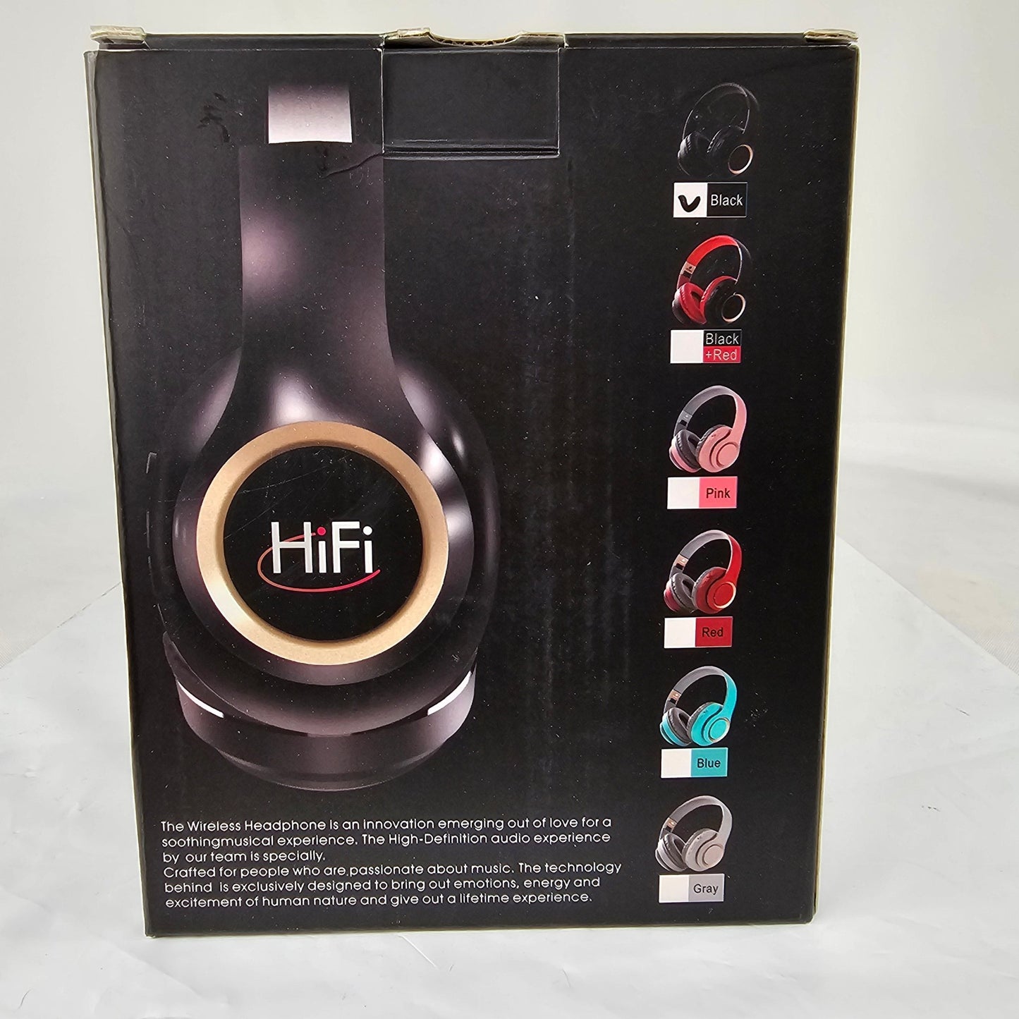 Hi-Fi Bass Music Wireless Headphones Black - DQ Distribution