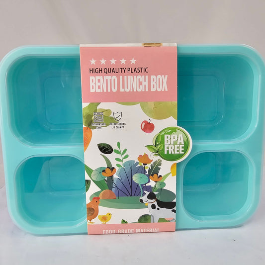 High Quality Plastic Bento Lunch Box 4-Pack BPA FREE - DQ Distribution