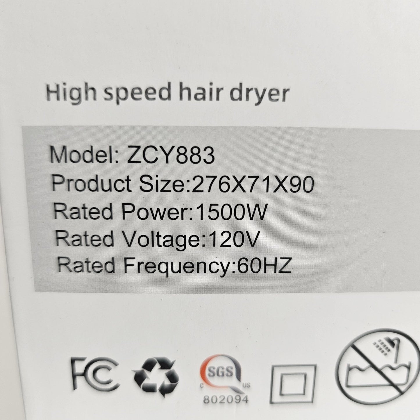 High Speed Hair Dryer Cosy Companions  ZCY883 - DQ Distribution