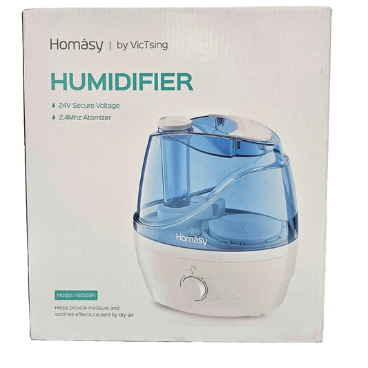 Ultrasonic Humidifier with Night Light, 0.58 Gal Capacity, 360° Adjustable Mist, Quiet Operation - DQ Distribution