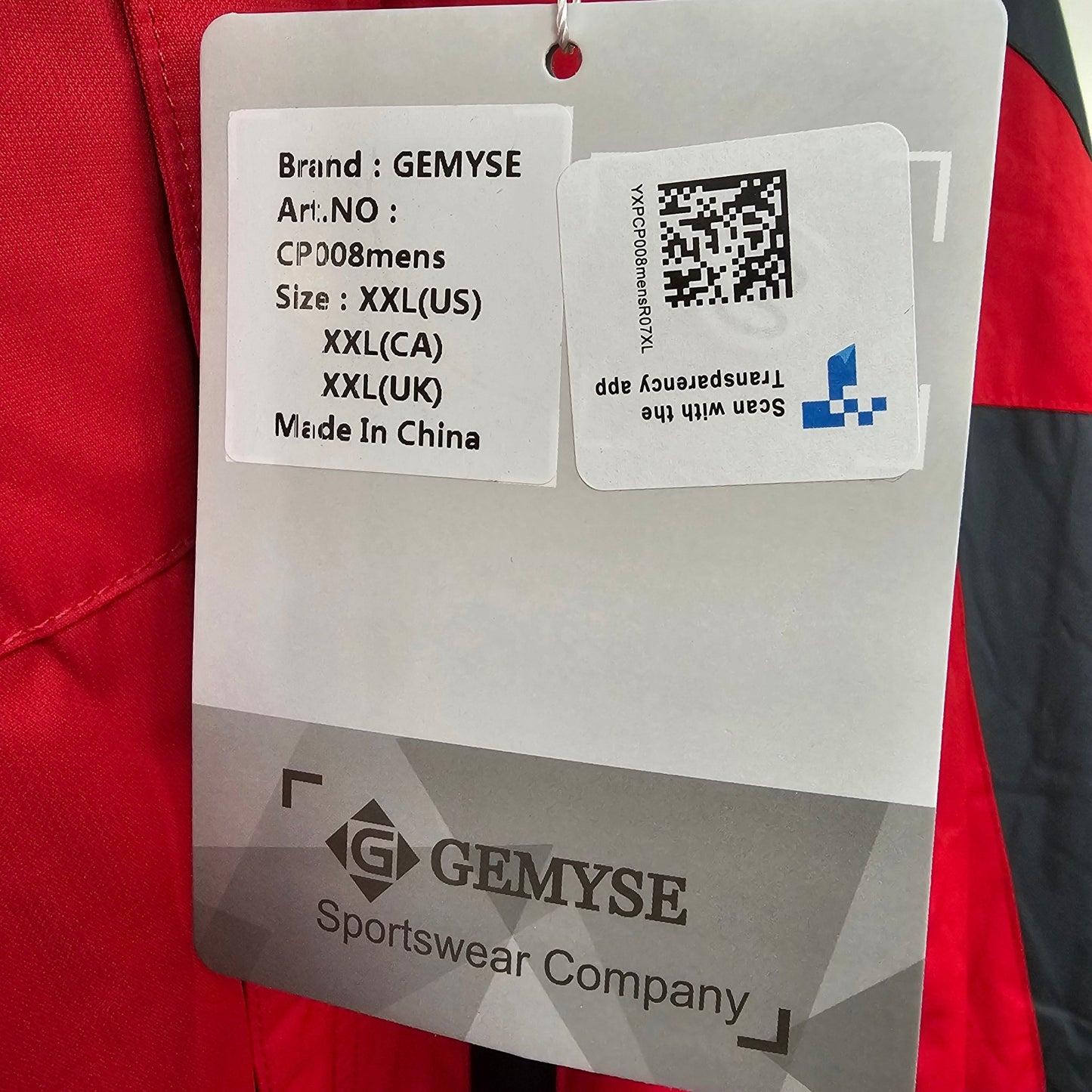 Jacket Men Red XXL Gemyse CP008men - DQ Distribution