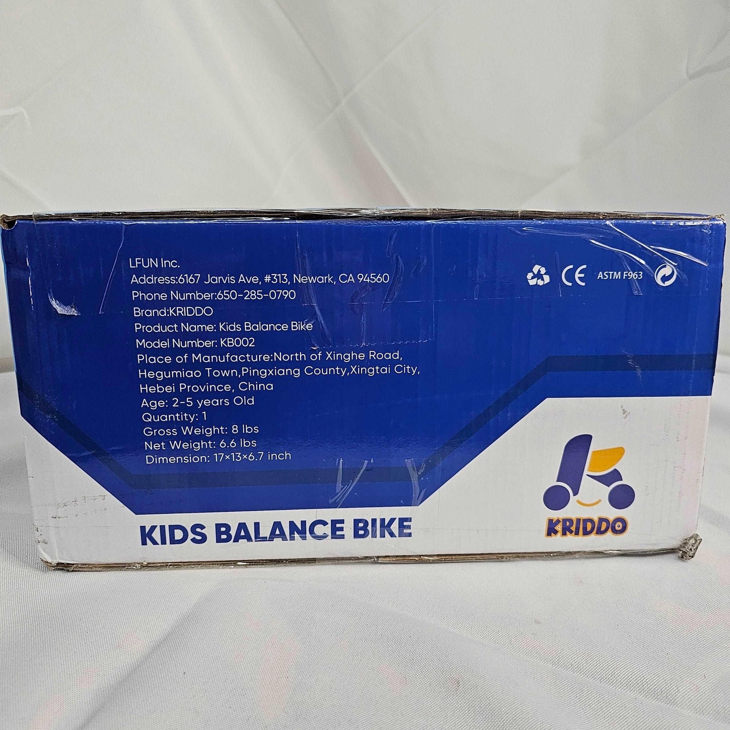 Kids Balance Bike Black Kriddo KB002 - DQ Distribution