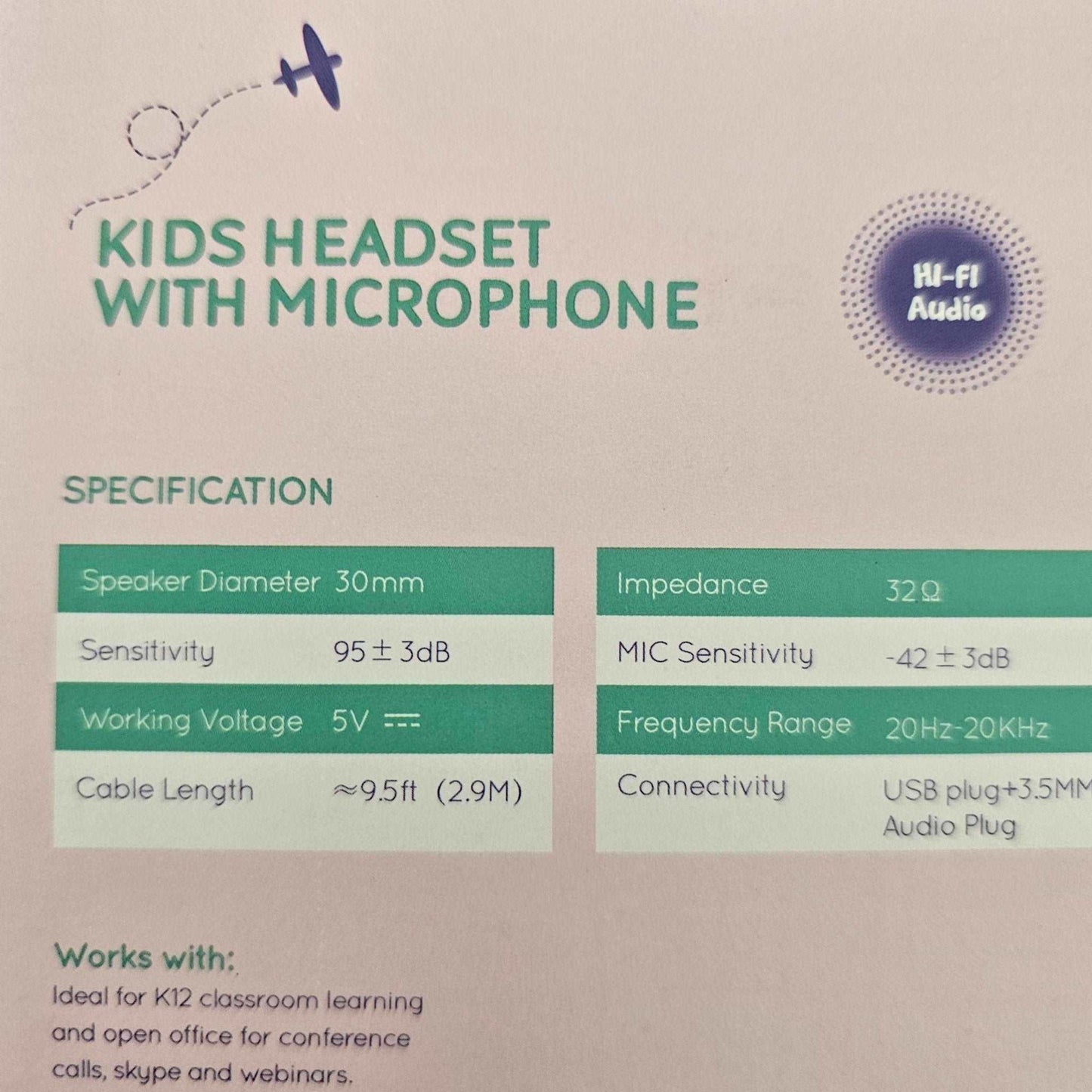 Kids Headset with Mic - Hi-Fi Audio, USB & 3.5mm, Comfortable Earpads - DQ Distribution