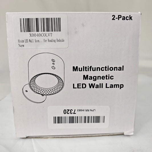 Multifunctional Magnetic LED Wall Lamp 2000mAh High Capacity Hisin BD01 2 Pack - DQ Distribution