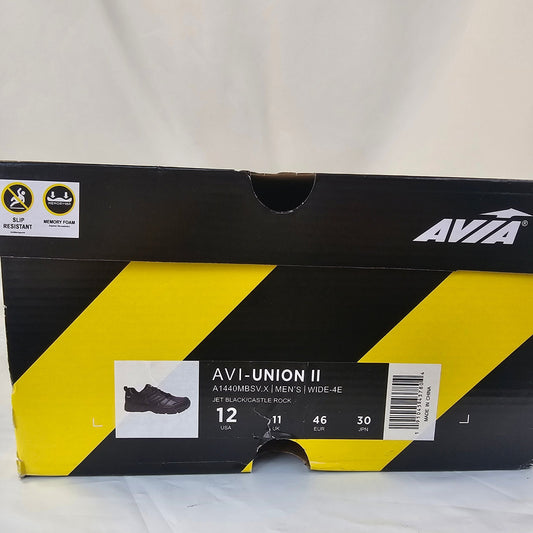 Non Slip Shoes for Men: Black, Size 12 US Wide 4E Avia Avi-Union II - DQ Distribution
