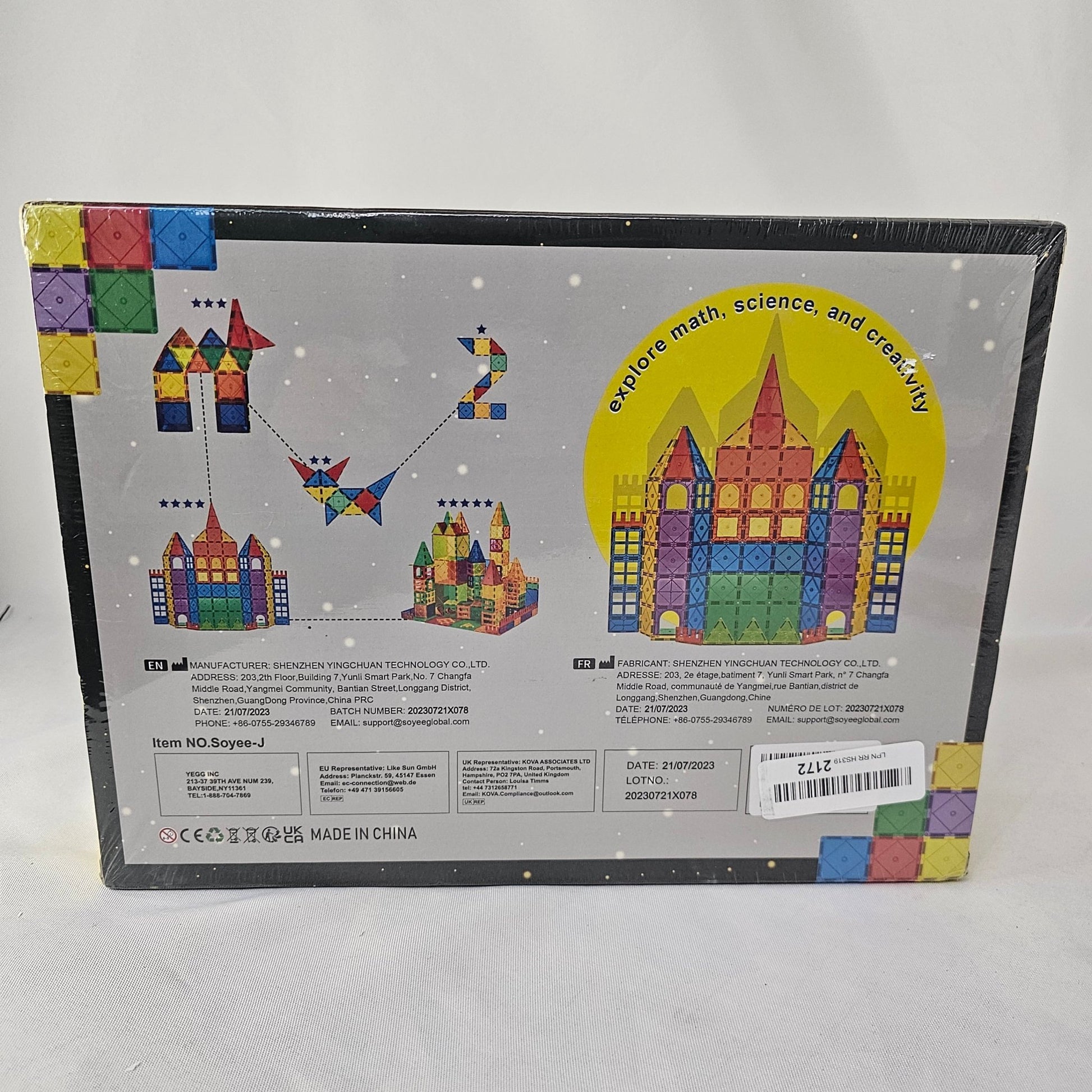 Open Ended Play Set Magnetic Building Tiles Soyee Soyee-J - DQ Distribution