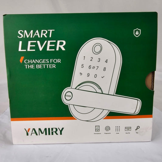 Smart Door Lever Smartphone Fingerprint Code Key Fob Black Yamiry YR01 - DQ Distribution