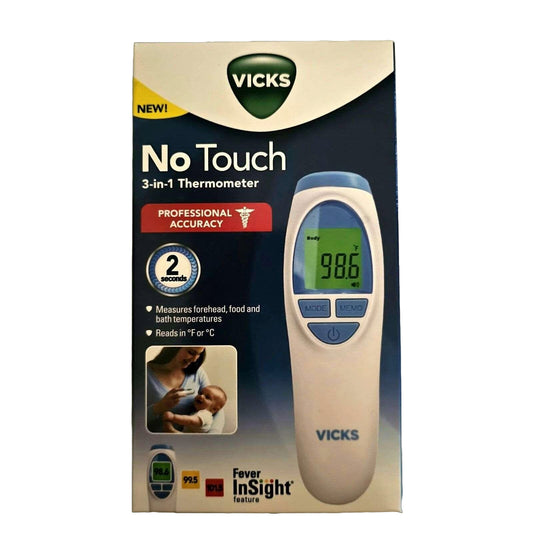 Vicks No Touch 3-in-1 Thermometer, Fast Accurate Forehead, Food, Bath - DQ Distribution