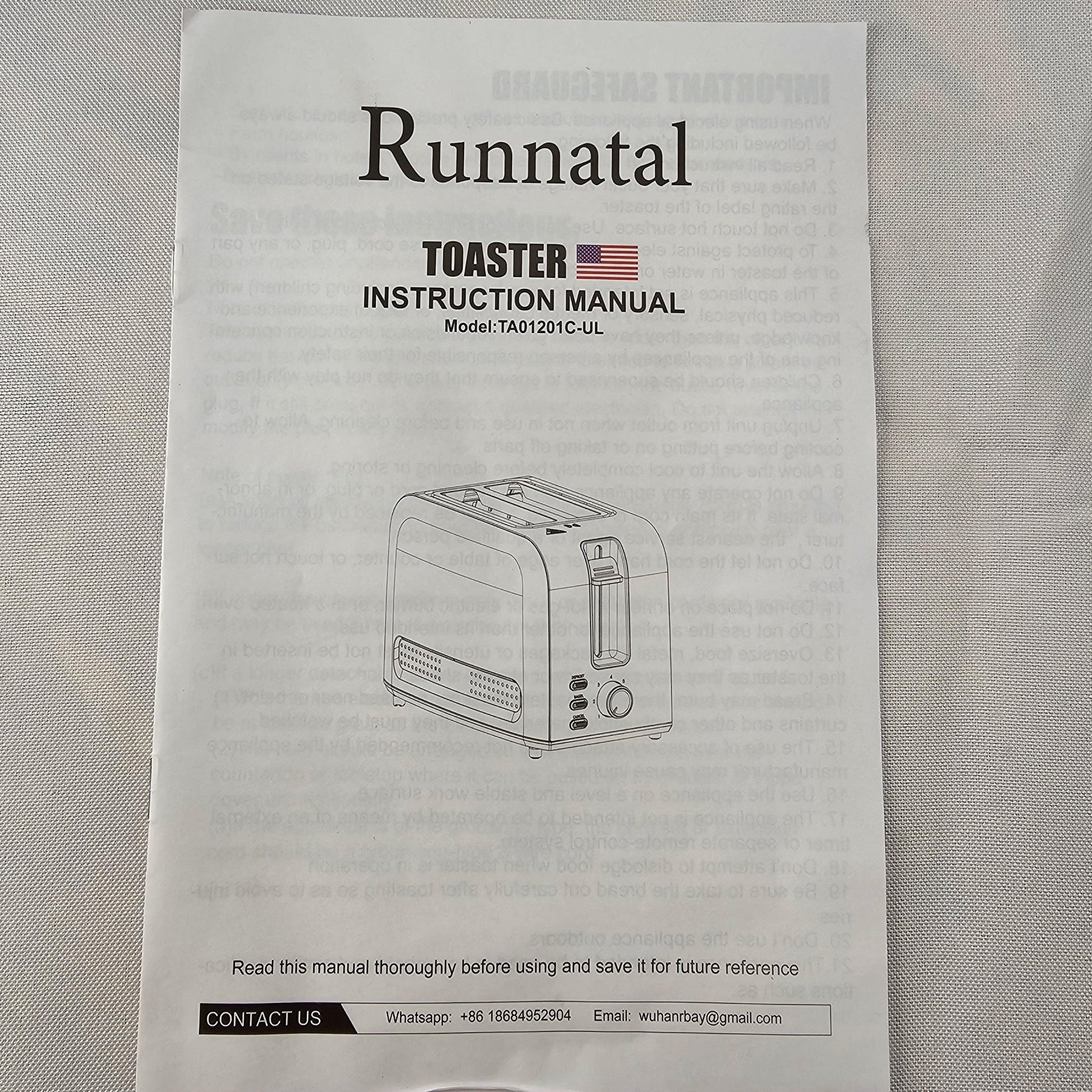 Toaster Runnatal TA01201C-UL - DQ Distribution