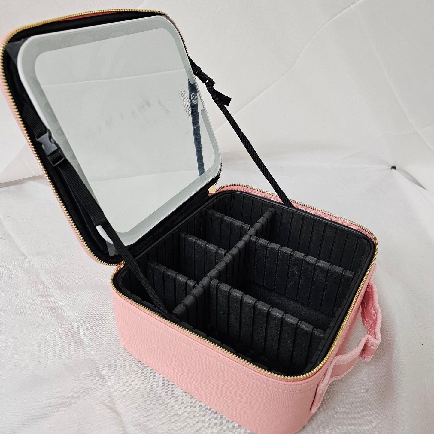 Travel Makeup Case Pink Light Up Mirror Momira - DQ Distribution