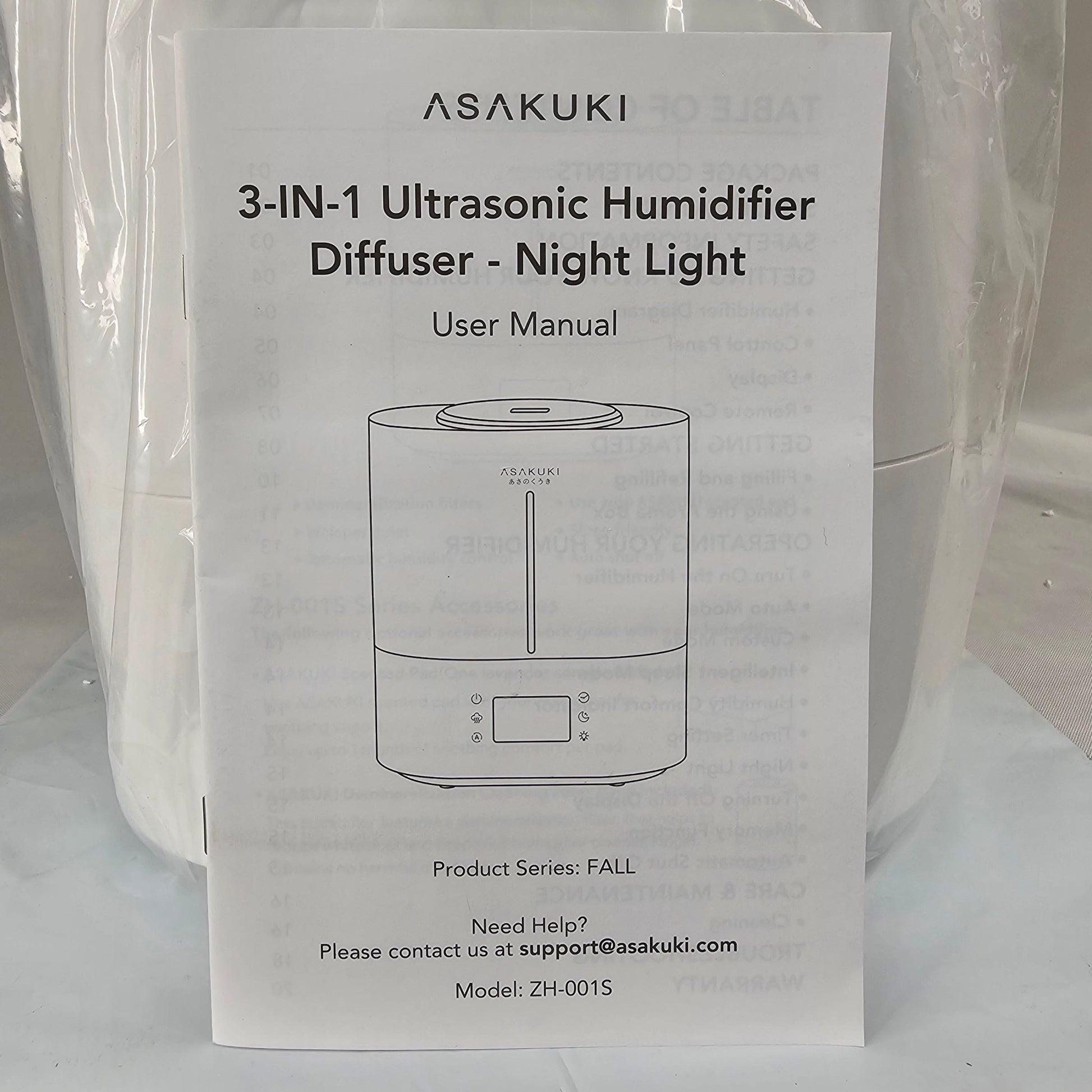 Ultrasonic Cool Mist Humidifier Asakuki ZH001S - DQ Distribution