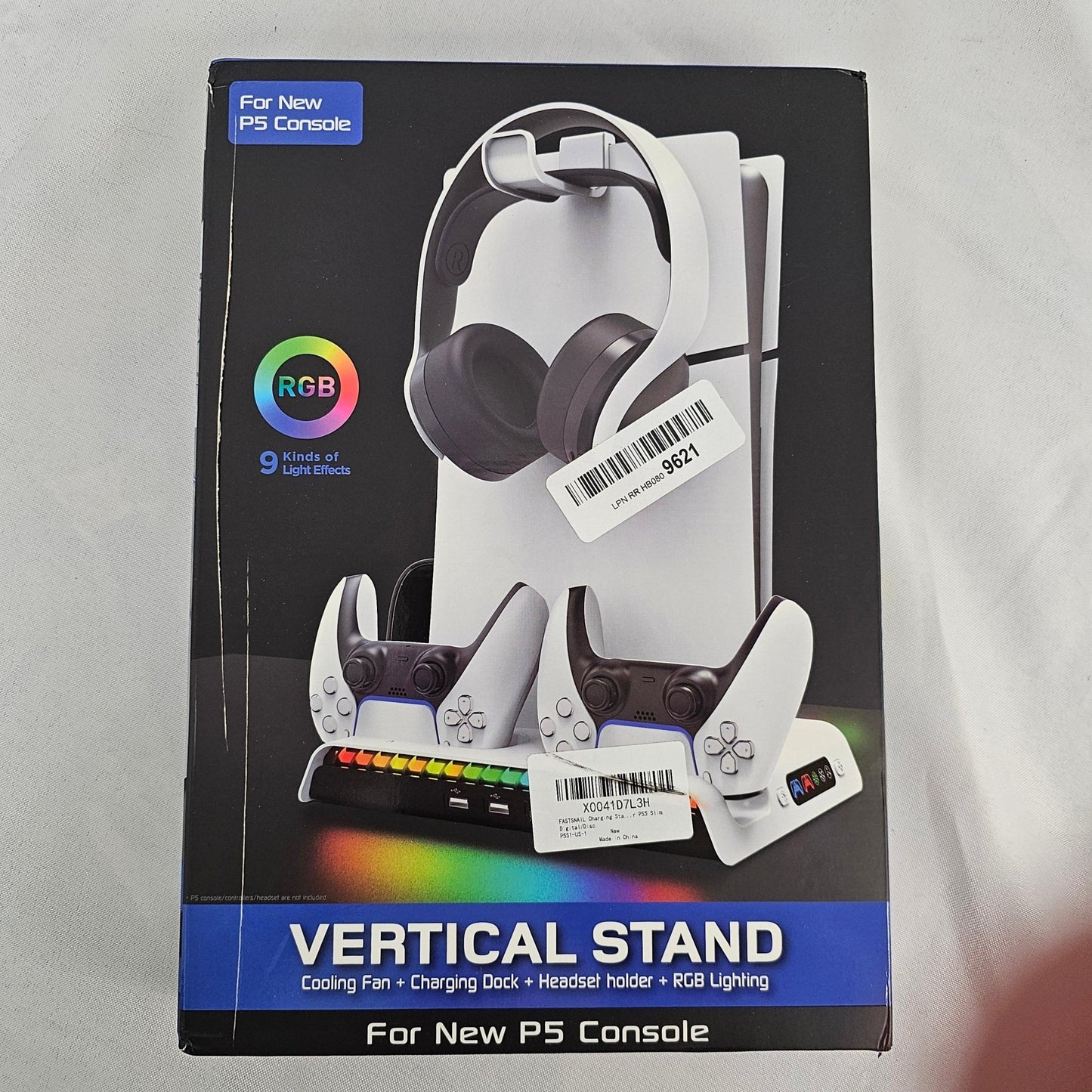 Vertical Stand Cooling Fan Charging Dock Headset Holder RGB Lighting For P5 Console PGP5S006 - DQ Distribution