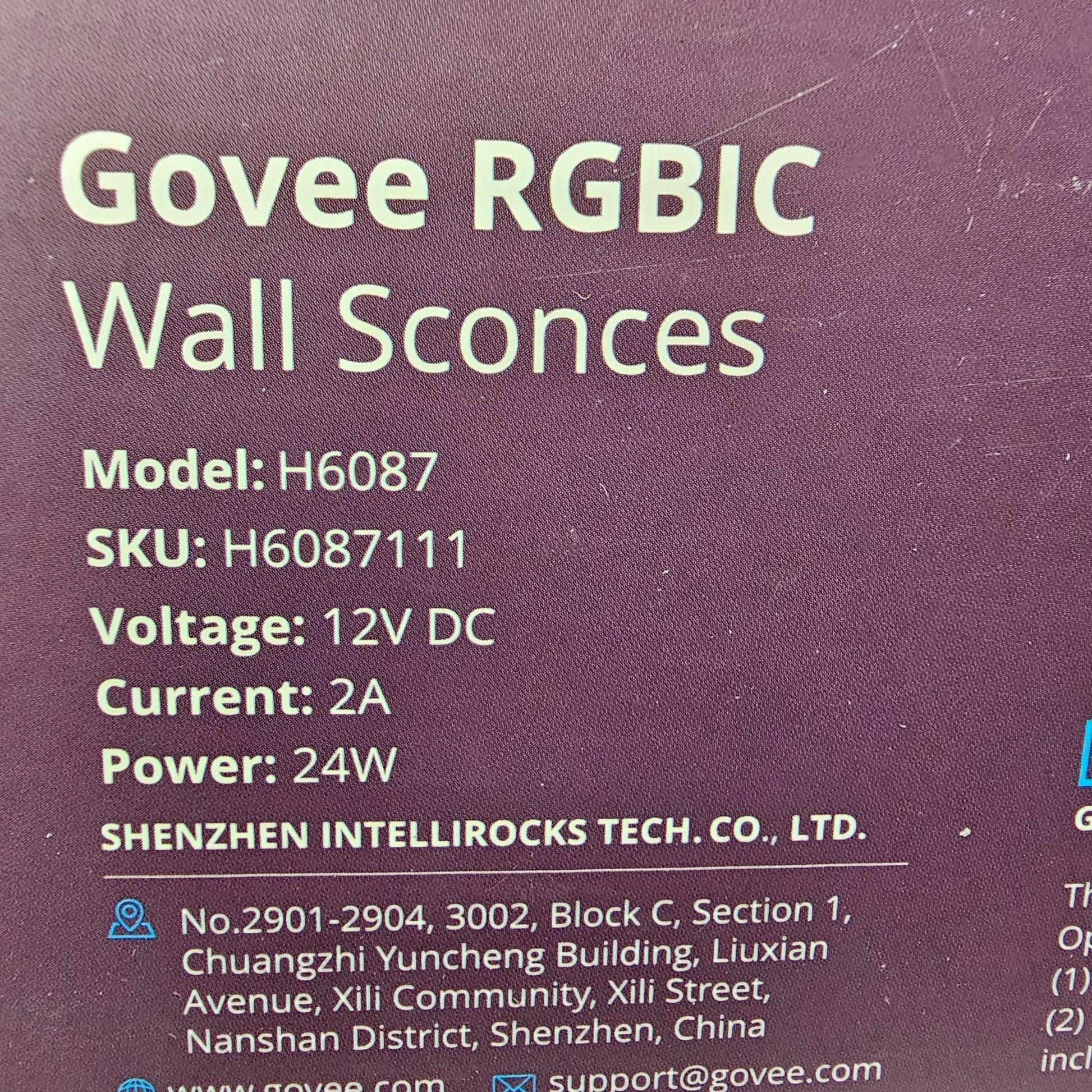 Wall Sconces RGBIC Govee H6087 - DQ Distribution
