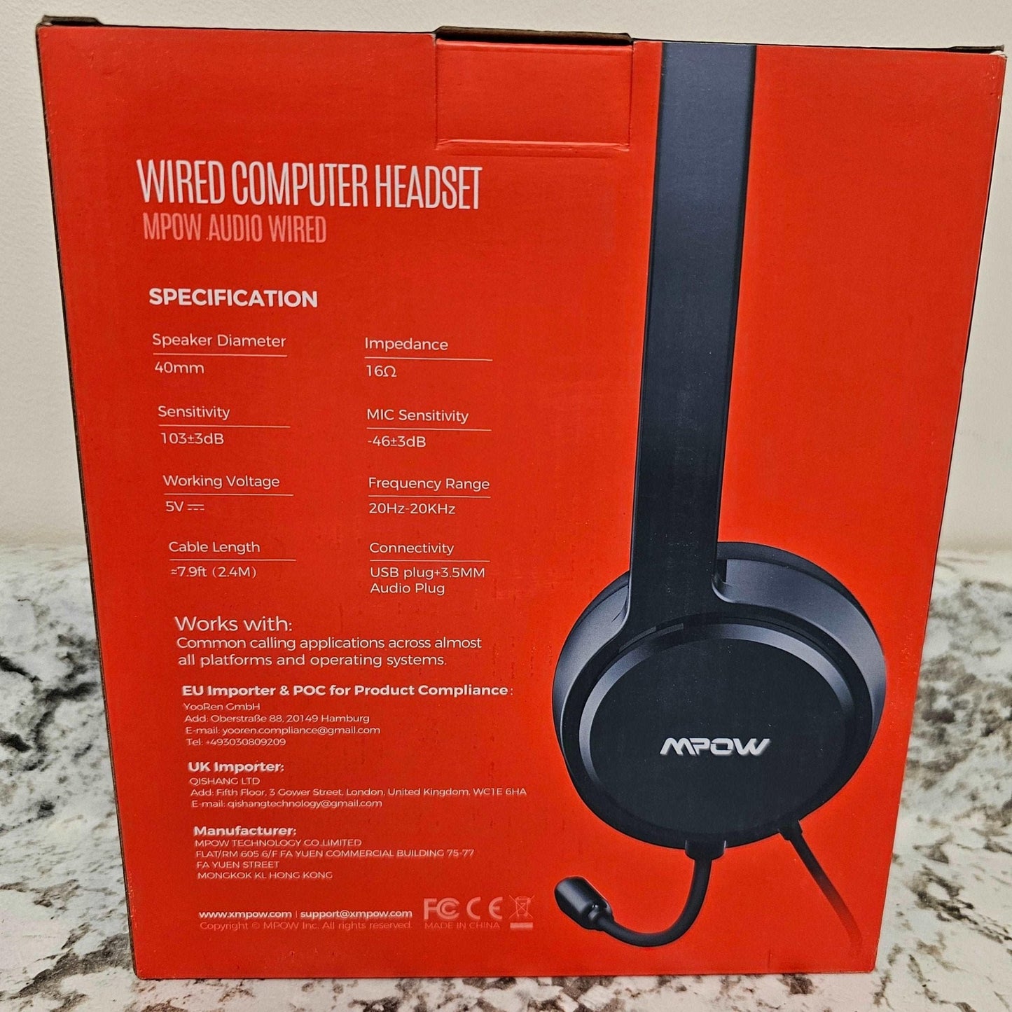 Wired Computer Headset - Enhanced Digital Audio, Noise Reduction Versatile Black