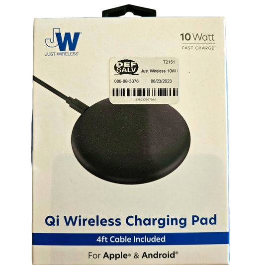 Qi Wireless Charging Pad - 10W Fast Charge, 4ft Cable, For Apple & Android - DQ Distribution