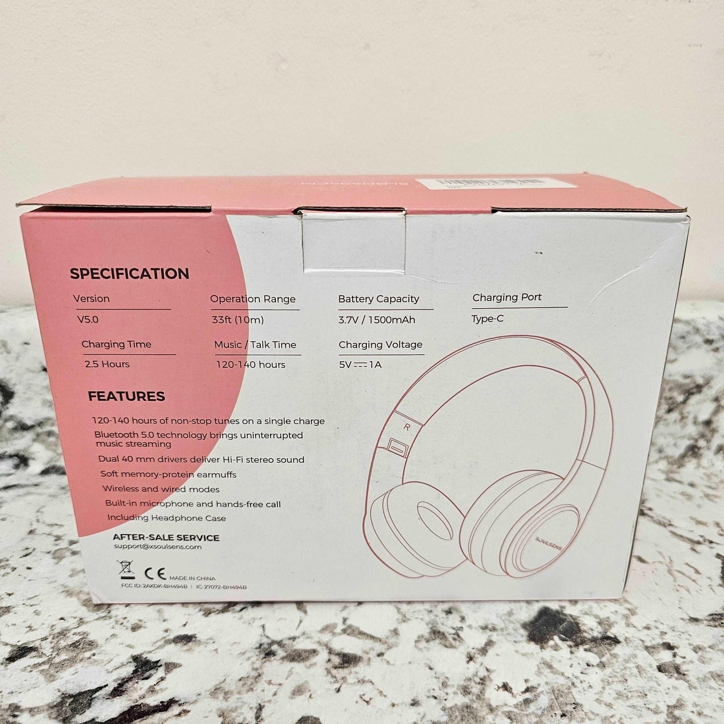 Wireless Bluetooth Headphones Rose Gold Hi-Fi Audio, 120+ Hour Battery, Foldable Design - DQ Distribution
