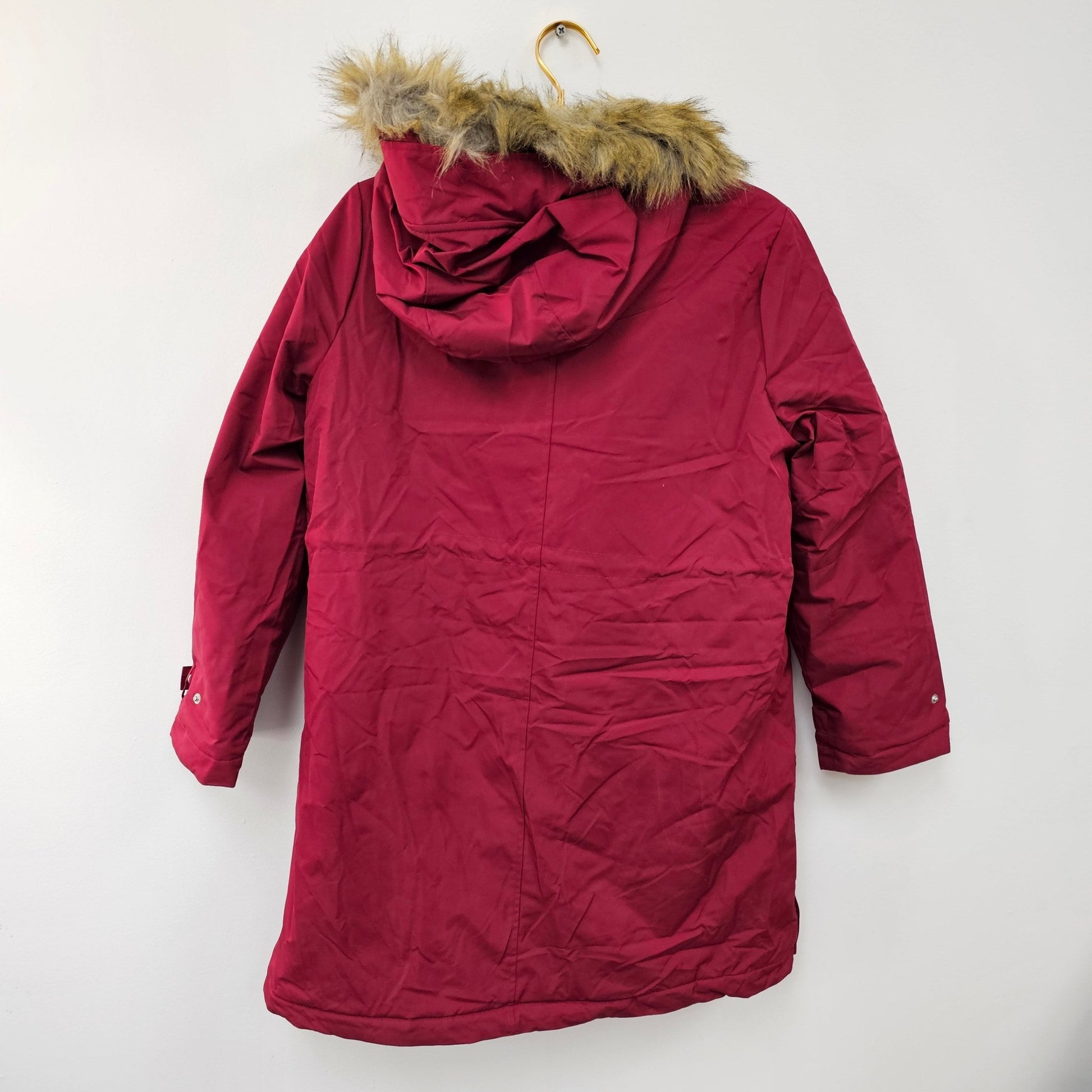 Women's Maternity winter coat with 3-1 thickened fleece - Maacie Wine Red Small - DQ Distribution